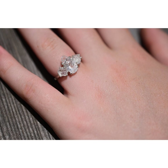 Unique Engagement Ring, Diamond Ring, raw stone ring, Anniversary Ring, … - Picture 3 of 3